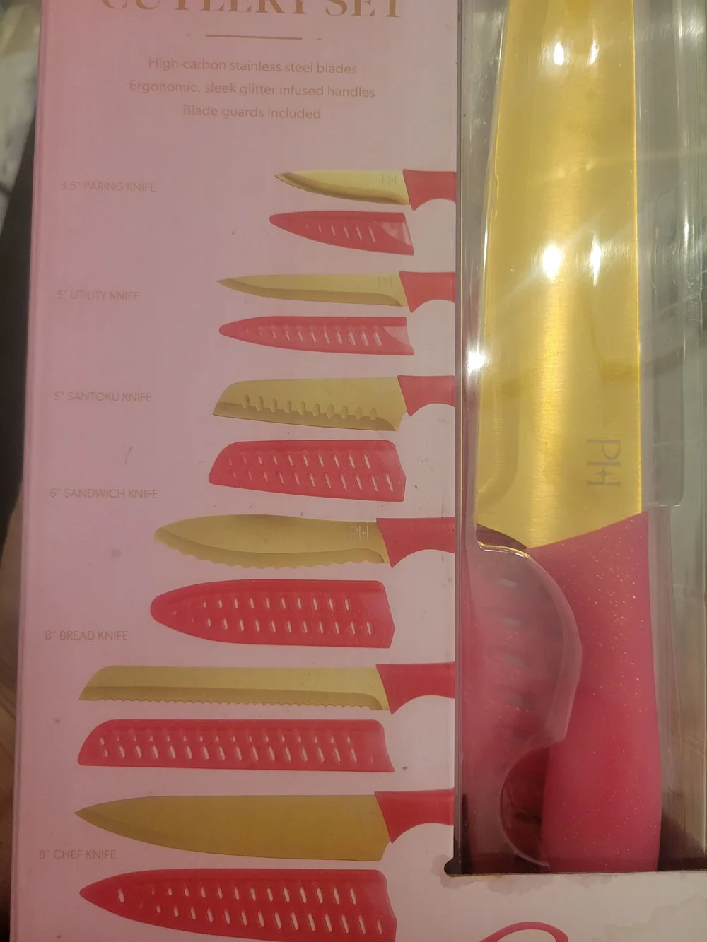 Paris Hilton Pink Handles with Gold Blades 13-Piece Cutlery Set
